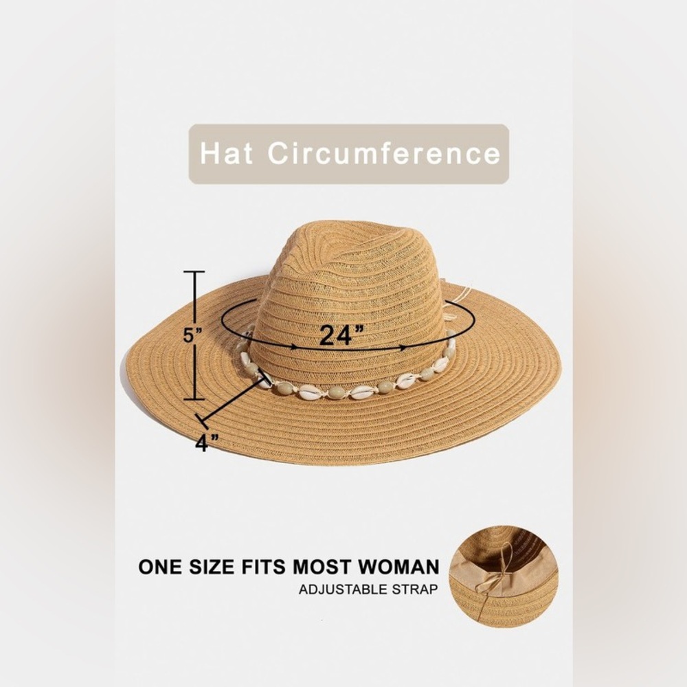 Fame Shell Beaded Wide Brim Straw Hat - Picture 6 of 6